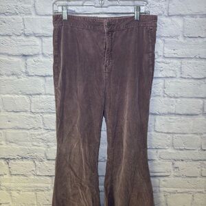 We The Free Pants Womens 29 Plum Purple Corduroy Flare Raw Hem Free People